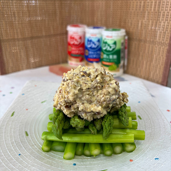 土からキッチン～『アスパラガスの山栗ソース』～健腸レシピ