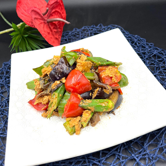 土からキッチン～『夏野菜の卵みそ炒め』～健腸レシピ