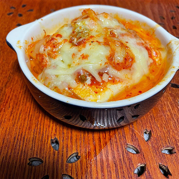 土からキッチン～『キムチーズ豆腐』～健腸レシピ