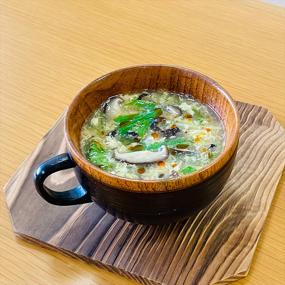 土からキッチン～『水菜のサンラータンスープ』~健腸レシピ