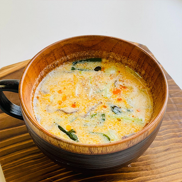 土からキッチン～『胡麻豆乳坦々あったかスープ』~健腸レシピ
