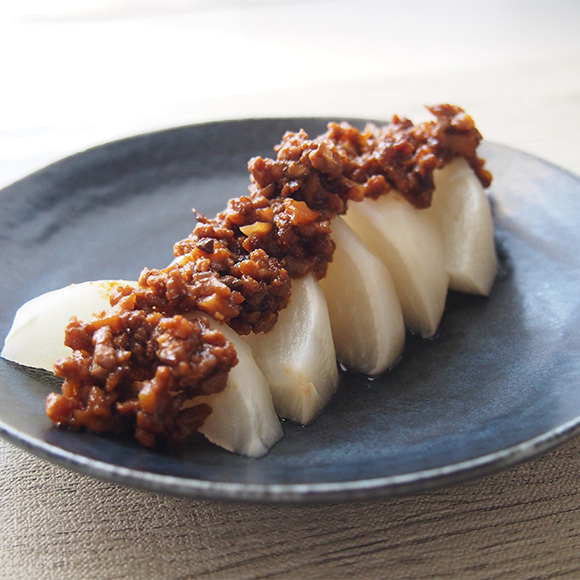 健腸レシピ『かぶのしいたけ味噌のせ』