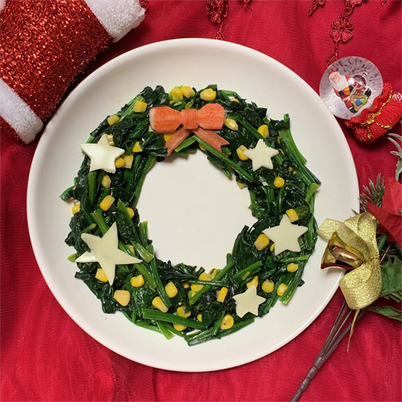 ほうれん草のクリスマスソテー